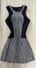 Guess Dress Womens 8 Black White Mariella Fit Flare Sleeveless Grunge Skater