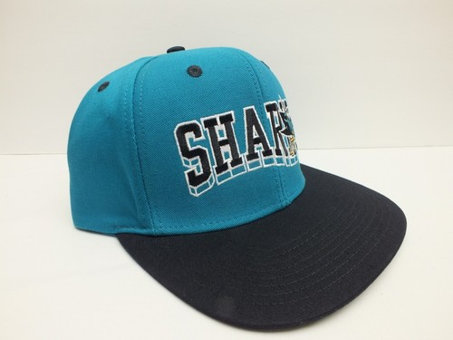 San Jose Sharks NHL Hockey Retro Vintage Snapback Hat Cap NEW By Reebok - Picture 2 of 7