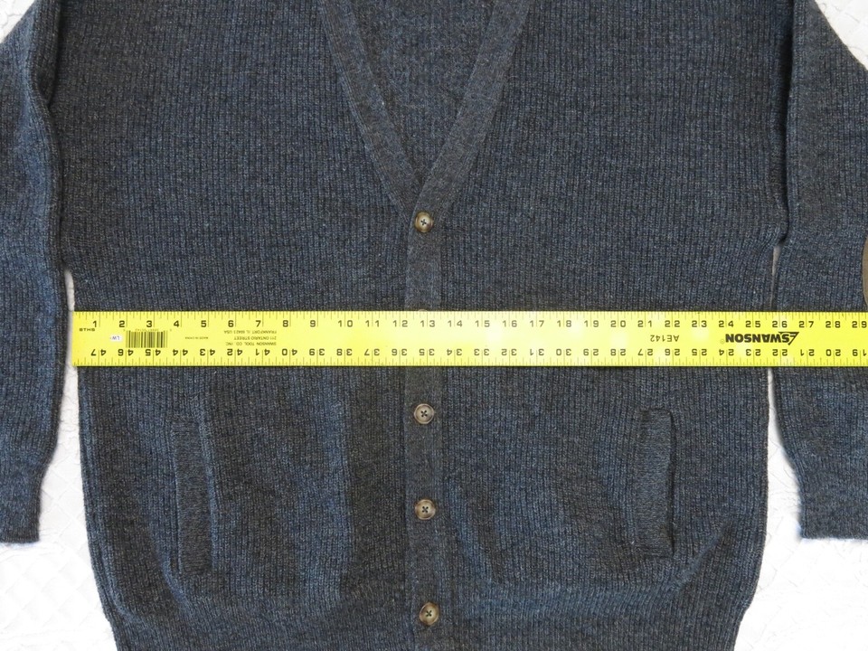 Pendleton Cardigan Mens XL Grey Wool Knit Button Up Grandpa Sweater