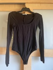 Reformation Black Long Sleeve Bodysuit Size M