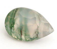 Green Moss Agate Pear Faceted Cut 9X6 mm Jewelry Making Loose Gemstone 1.25 Ct