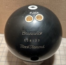 Vintage Brunswick Black Diamond Bowling Ball 15.85 LB FLASH