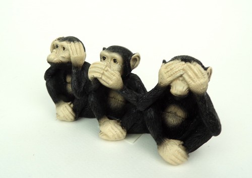 Deko Figur 3 Affen nicht sehen hören sprechen Kunstharz Innenraum-Dekoration - Bild 4 von 5