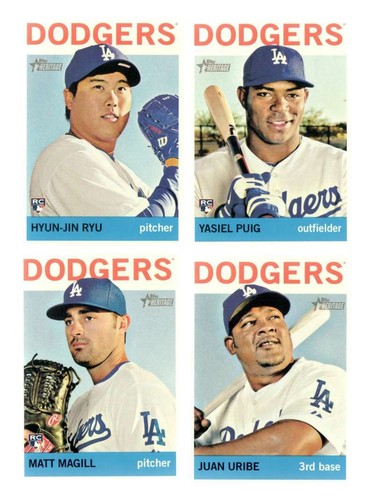 2013 Topps Heritage High Number - LOS ANGELES DODGERS Team Set w/ Yasiel Puig RC