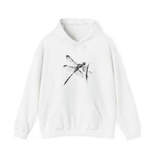 Adult Hoodie Sweatshirt Zen Dragonfly Ink Style Artwork Chill Vibes Insect Gift