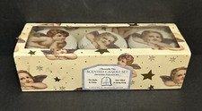 candles and angel tins scented new in Original Box Vintage