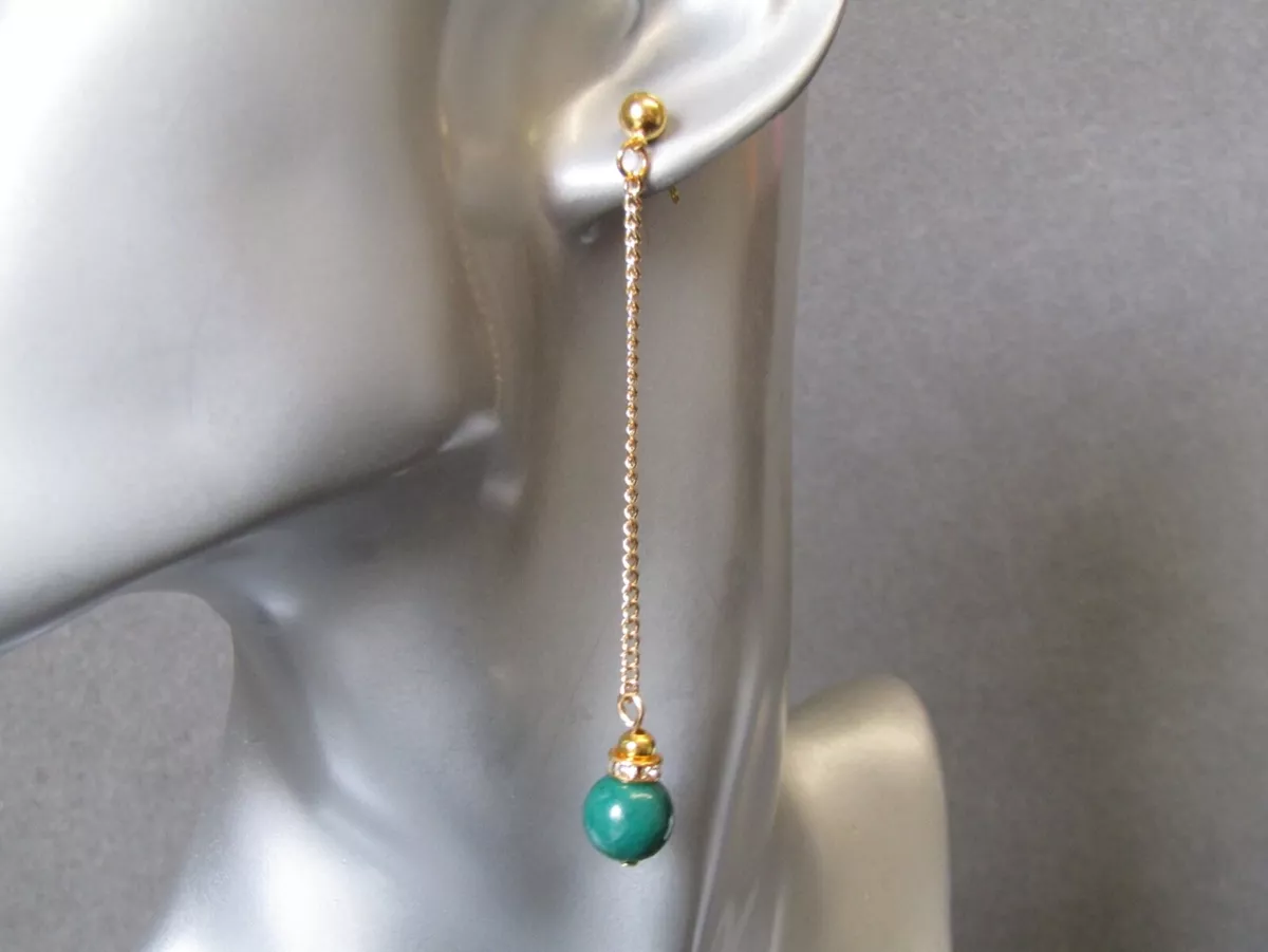 Dark green shop jade earrings