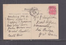 NEW SOUTH WALES, PARRAMATTA cds., 1910 Xmas ppc. to Warrumbungle.
