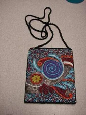 Beaded 1970's? purse 7-1/2" x 6-1/2" with sholder strap lined, excellent cond.