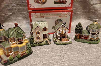 Lot of 4 Houses -1999 Liberty Falls Americana Collection with
