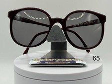 Vintage Oversize Sunglasses NOS Preppy Style Grey Lens Burgundy Frame 80s-90s