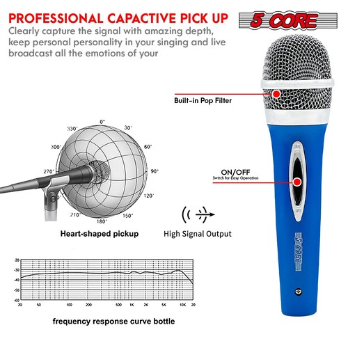 Micrófono de 5 núcleos dinámico cardioide de mano XLR micrófono vocal karaoke con cable - Imagen 27 de 37