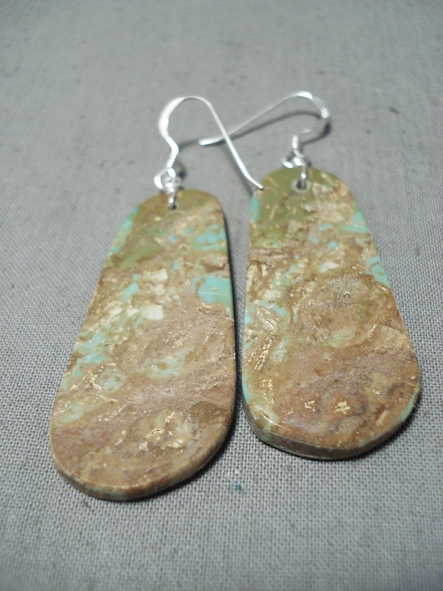 Fabulous Vintage Santo Domingo Native American Navajo Royston Turquoise Sterling Silver Earrings Fabulous Vintage Santo Domingo Native American Navajo Royston Turquoise Sterling Silver Earrings