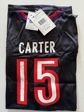 VINCE CARTER 2000 FLEER LEGACY SIGNED REPLICA JERSEY AUTO w/ FLEER DOA and box