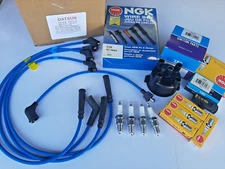 NGK Spark Plugs & Wire Set - Distributor Cap & Rotor Datsun 510 610 620 - L20B
