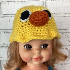 Handmade Crochet Infant Baby Yellow Duck Bucket Hat