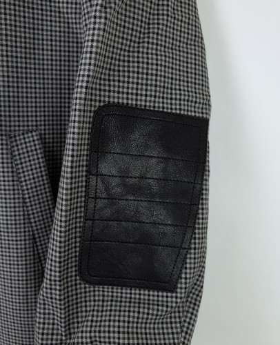 Chaqueta NEIL BARRETT Para Hombre Talla L Gris Negro Pata de Gallo Cremallera Cuello de Cuero - Imagen 6 de 13