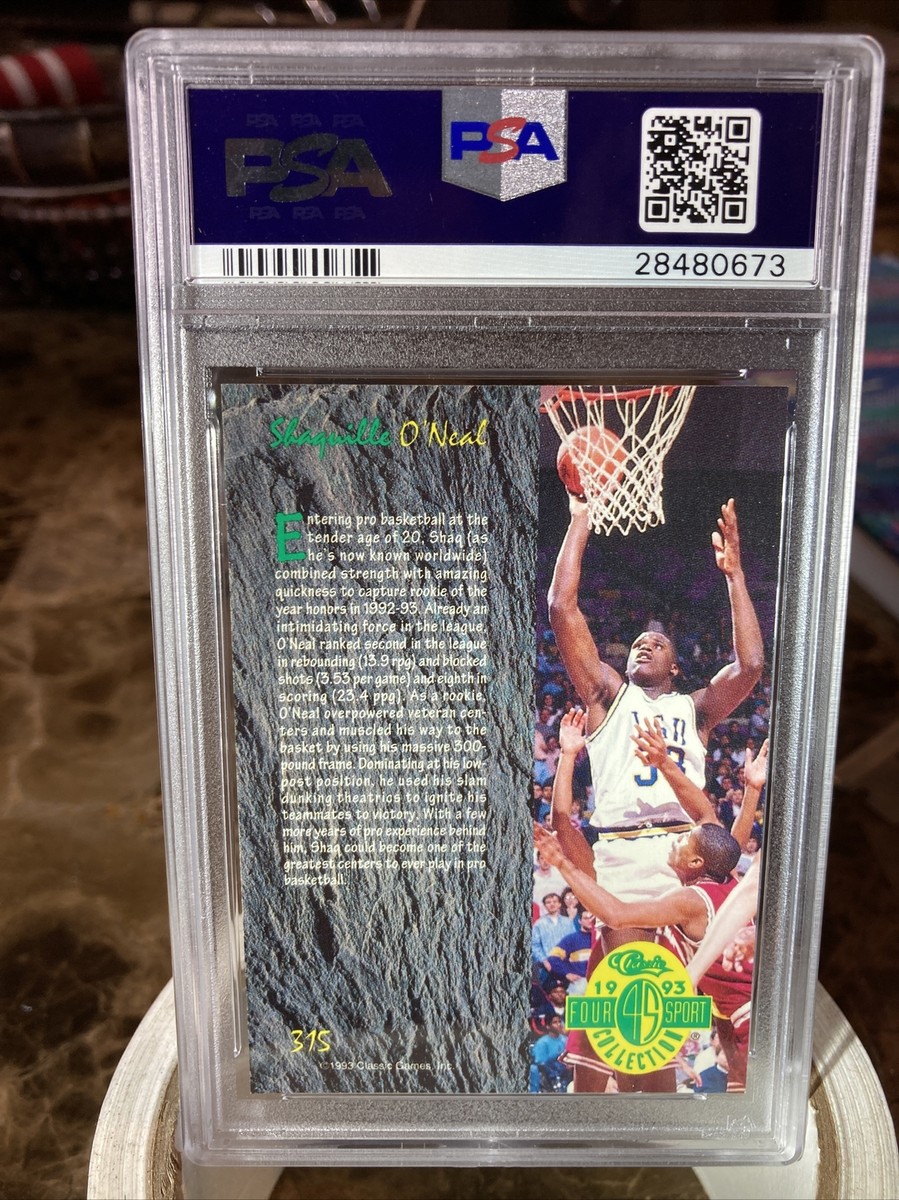 1993 Classic Four Sport Gold Seal Shaquille O'neal RC #315 PSA 10