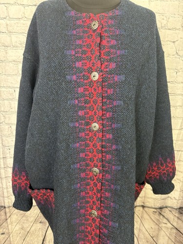 DEWEEVER'S WOVENS CAPPOTTO LANA CARDIGAN MAGLIONE HANDMAND NOVA SCOTIA TG XL - Foto 4 di 8