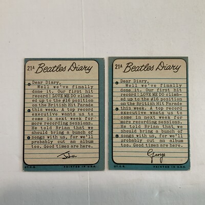 ビートルズ　TOPPSトレーディングカード「Beatles Diary 」 Beatles Diary Series Topps Trading Cards 3A | eBay