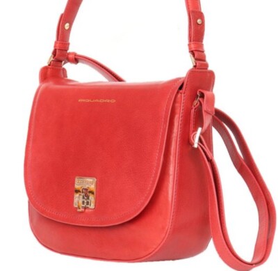 PIQUADRO Red Italian Leather purse bag pocketbook tote crossbody NWT BD4631X10/R