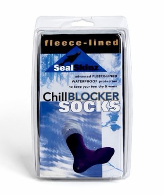 SEALSKINZ ChillBLOCKER Fleece-Lined Waterproof Socks Black Unisex Size Large