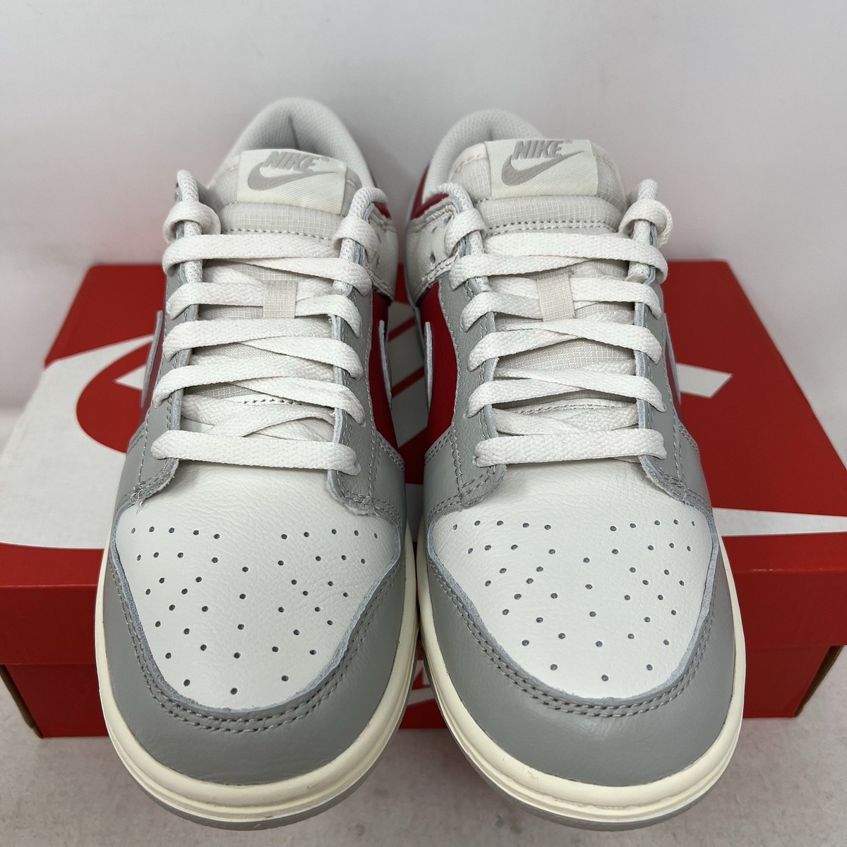 Nike Dunk Low Light Iron Ore Grey Gym Red Mens Shoes  display picture 2