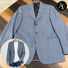 CULWELL & SONS Men's Blazer Window Pain Houndstooth 100% Wool Sport Coat Sz. 40R