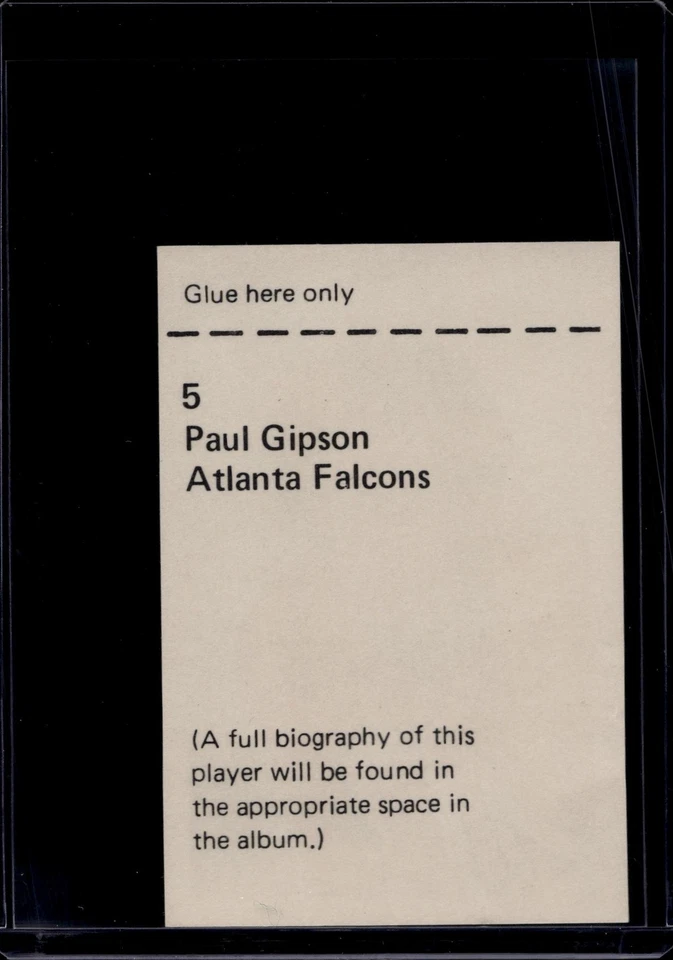 1971 NFLPA Wonderful World Stamps #5 Paul Gipson, Nm - Image 2 of 2