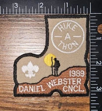 Daniel Webster Council Hike A Thon 1989 Boy Scout Boot Patch