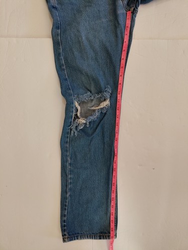 Pantalones de mezclilla Levis 505 para hombre 29x29* 100 % algodón pierna recta desgastados rasgados azules - Imagen 5 de 12