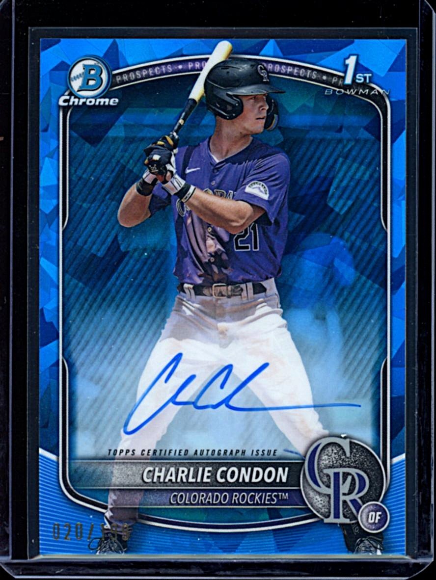 2025 Bowman Sapphire Charlie Condon Auto #20/199