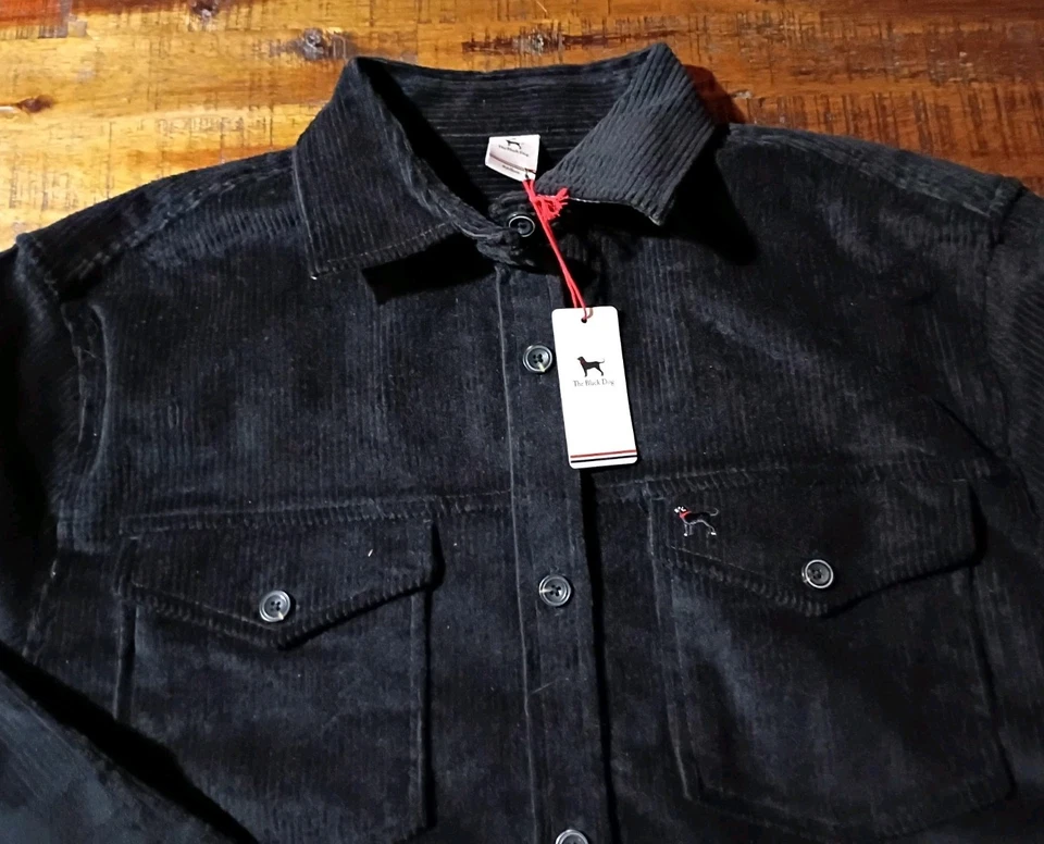 Chaqueta Camisa Mujer The Black Dog Pesada Negra Pana Talla Pequeña Foto 2 de 4