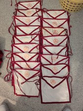 Lot Of 17 Vintage Royal Arch Masonic Cloth Red Regalia Aprons