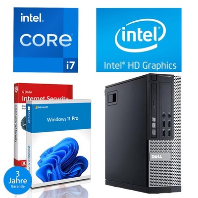 Dell Office PC Intel Core i7 4x 3.9GHz 32GB RAM 1000GB SSD Windows 11 Computer