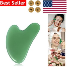 Green Jade Gua Sha Facial Tool for Sculpting, Puffiness Reduction, Natural Stone