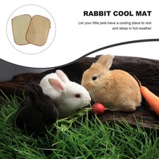  2 Pcs Small Pet Cooling Mat Pets Rattan Pad Bunny Beds Self Mats
