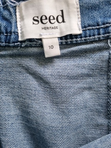 SEED HERITAGE Denim Mini Ruffle Skirt Cotton Blend Sz 10 EUC - Picture 4 of 4