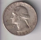 1963-D WASHINGTON QUARTER 25¢ DENVER 90% SILVER COIN UNITED STATES MINT
