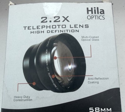 Hila Optics 2.2x Telephoto Lense High Definition 58mm - New  Open Box
