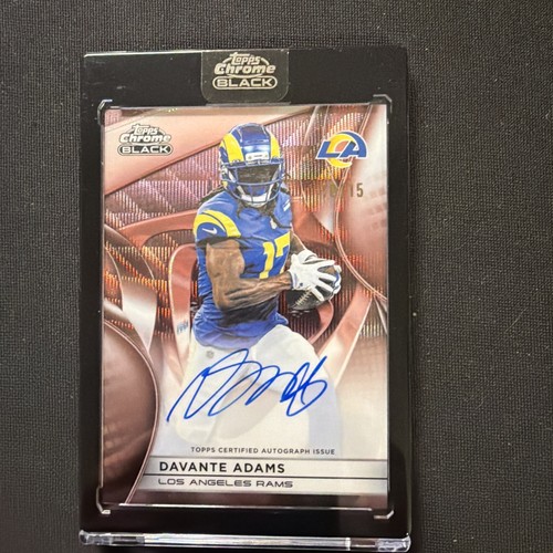 Davante Adams On Card Auto SP 2025 Topps Chrome Black Rose Gold Refractor #\'d/15