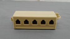 Multi-Line Phone Line Splitter Adapter 4-Port RJ11 Beige Used