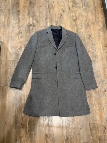 J.Crew Topcoat Mens 44R Gray Ludlow Button Wool Cashmere Blend - product listing photo
