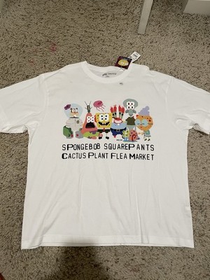 New! Uniqlo SpongeBob SquarePants Cactus Plant Flea Market Shirt, 2XL White CPFM