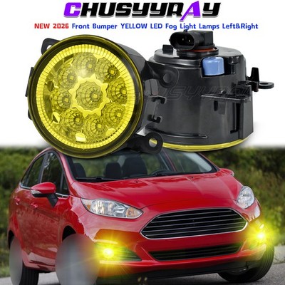 2X LED Fog Lights Bumper Driving Lamp Yellow For 2013 2014 2015-2016 Ford C-Max
