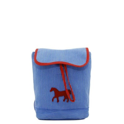 HERMES backpack horse stripe Cavalcolor blue silver hardware canvas HERMES kids