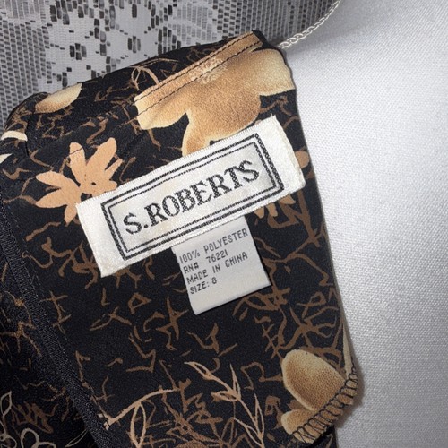 Vintage S.Roberts Multicolor Floral Print Side Tie Shift Darted Dress Size 8 90s - Picture 14 of 20