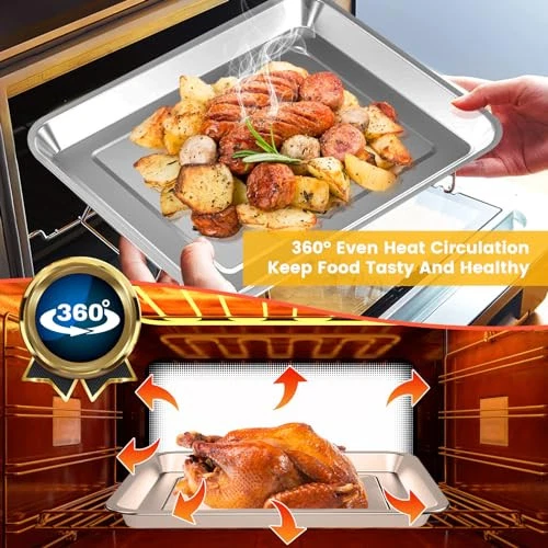 Silver Replacement Air Fryer Tray for TOA-60 65 70 12x11 Inch Pan