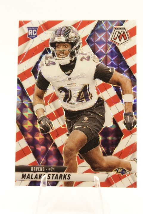 Malaki Starks 2025 Panini Mosaic #347 Red and White Stripe Mosaic Prizm Rookie