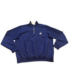 Fairway & Greene Mens Navy Pinehurst 1895 Staff Tech Quarter Zip Pullover Large